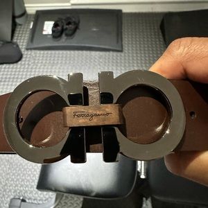 Ferragamo Reversible Belt Size 36 Black/Brown